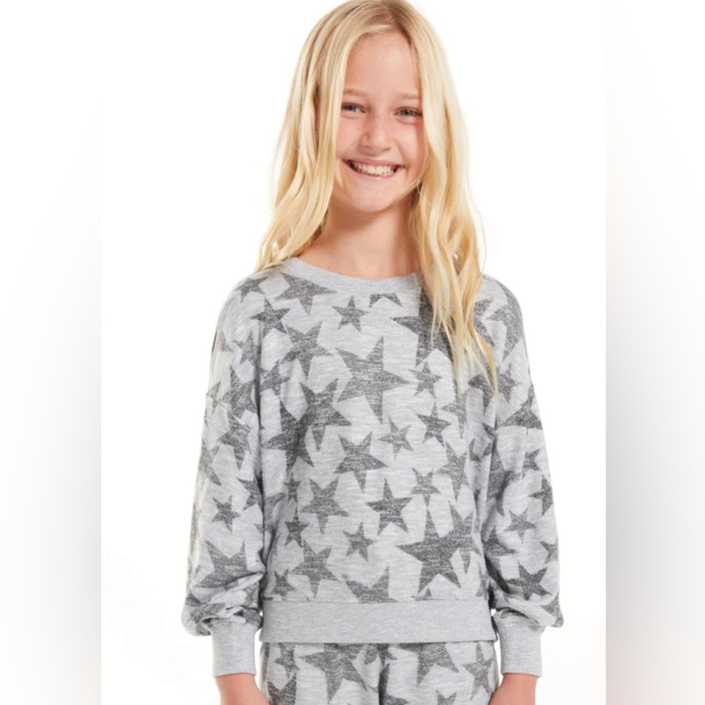 Z supply, sweatshirt, grey star, size kids 12-14.